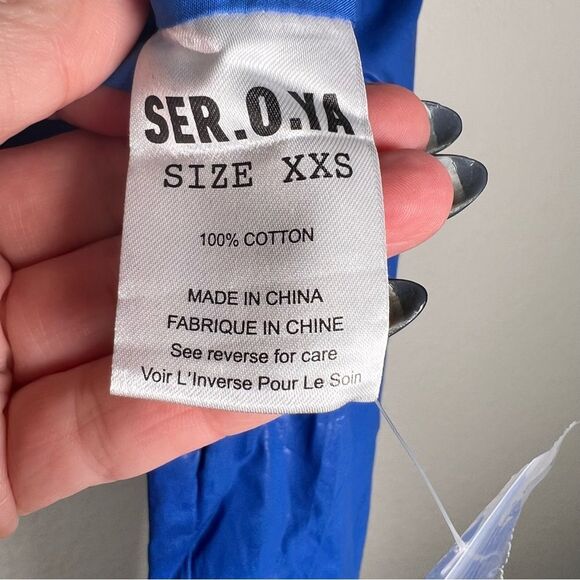 SER.O.YA Chi top 🔥NWT🔥 Royal blue coated 🖤 size XXS - Picture 6 of 7